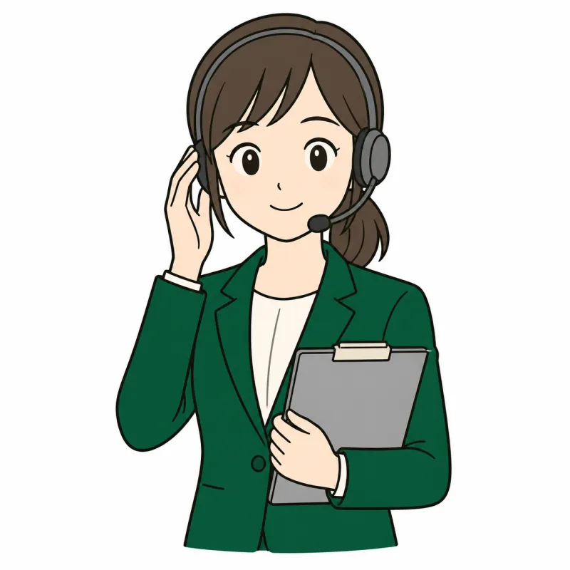 案内するオペレーターのイラスト