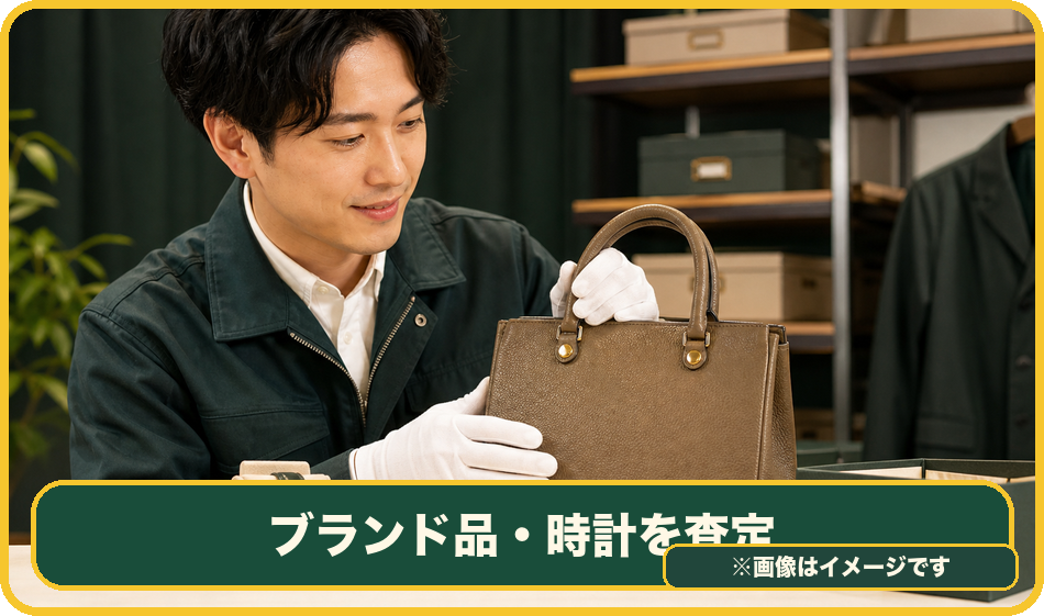 ブランド品と時計を確認する査定イメージ