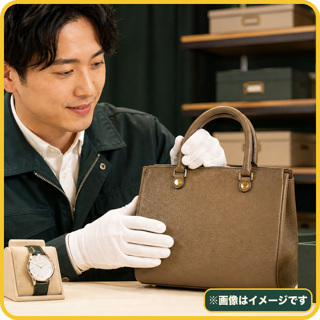 ブランド品の状態を確認するイメージ