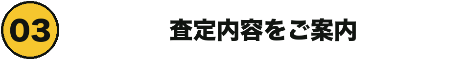 査定内容をご案内