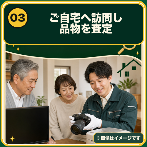 訪問して品物を査定